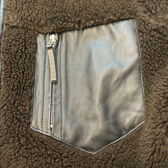 Anine Bing Ryder Full Zip Sherpa Teddy Brown Oversized Jacket Sz XS - Picture 9 of 14